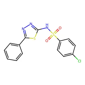 4-chloro-N-(5-phenyl-1,3,4-thiadiazol-2-yl)benzenesulfonamide structure