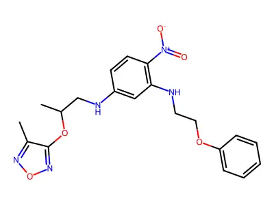 1-N-[2-[(4-methyl-1,2,5-oxadiazol-3-yl)oxy]propyl]-4-nitro-3-N-(2-phenoxyethyl)benzene-1,3-diamine structure