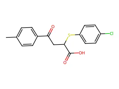alpha-((4-Chlorophenyl)thio)-4-methyl-gamma-oxobenzenebutanoic acid structure