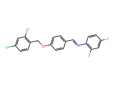 N-(4-((2,4-Dichlorobenzyl)oxy)benzylidene)-2,4-difluoroaniline structure