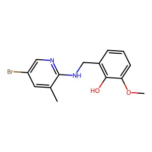 2-(((5-Bromo-3-methyl-2-pyridinyl)amino)methyl)-6-methoxyphenol structure
