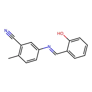 5-{[(2-Hydroxyphenyl)methylene]amino}-2-methylbenzenecarbonitrile structure