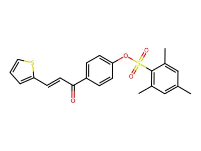 [4-(3-Thiophen-2-ylprop-2-enoyl)phenyl] 2,4,6-trimethylbenzenesulfonate structure