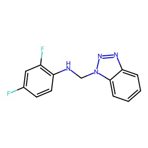 N-(1H-1,2,3-benzotriazol-1-ylmethyl)-2,4-difluoroaniline structure