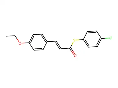 S-(4-chlorophenyl) 3-(4-ethoxyphenyl)prop-2-enethioate structure