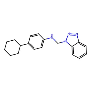 N-(1H-1,2,3-benzotriazol-1-ylmethyl)-4-cyclohexylaniline structure
