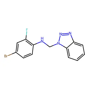 N-(1H-1,2,3-benzotriazol-1-ylmethyl)-4-bromo-2-fluoroaniline structure