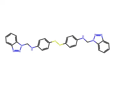 N-(benzotriazol-1-ylmethyl)-4-[[4-(benzotriazol-1-ylmethylamino)phenyl]disulfanyl]aniline structure