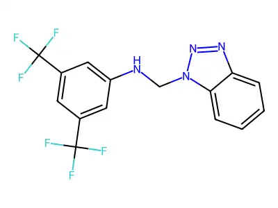 N-(1H-1,2,3-benzotriazol-1-ylmethyl)-3,5-bis(trifluoromethyl)aniline structure
