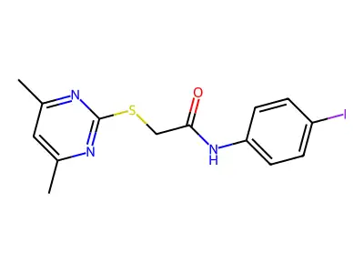 2-(4,6-dimethylpyrimidin-2-yl)sulfanyl-N-(4-iodophenyl)acetamide structure