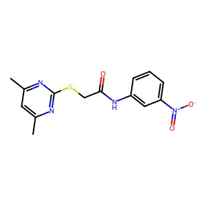 2-[(4,6-dimethylpyrimidin-2-yl)sulfanyl]-N-(3-nitrophenyl)acetamide structure