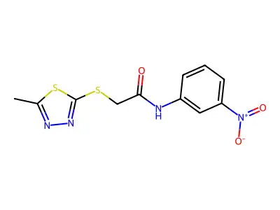 2-[(5-methyl-1,3,4-thiadiazol-2-yl)sulfanyl]-N-(3-nitrophenyl)acetamide structure