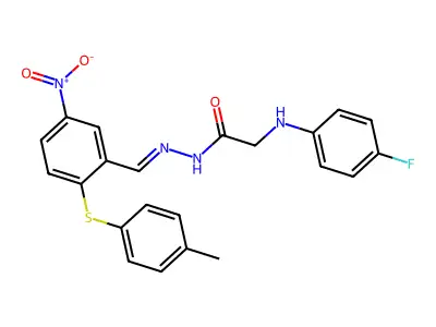 Glycine, N-(4-fluorophenyl)-, [[2-[(4-methylphenyl)thio]-5-nitrophenyl]methylene]hydrazide structure