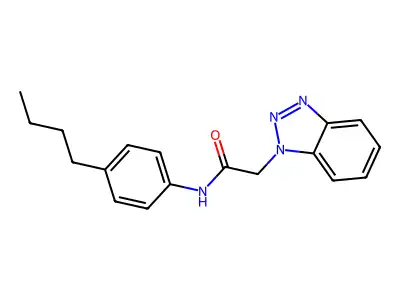 2-(1H-1,2,3-benzotriazol-1-yl)-N-(4-butylphenyl)acetamide structure