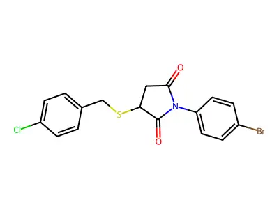 1-(4-Bromophenyl)-3-[(4-chlorophenyl)methylsulfanyl]pyrrolidine-2,5-dione structure