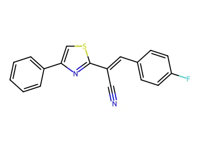 3-(4-Fluorophenyl)-2-(4-phenyl-1,3-thiazol-2-yl)acrylonitrile structure