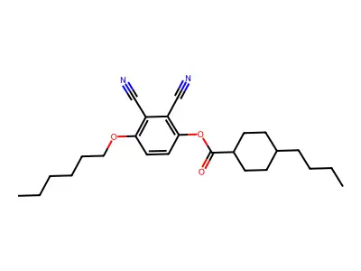 2,3-Dicyano-4-(hexyloxy)phenyl 4-butylcyclohexanecarboxylate structure