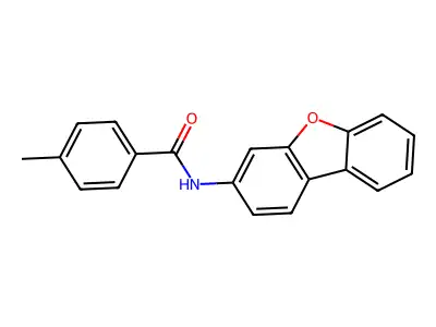 N-dibenzofuran-3-yl-4-methylbenzamide structure