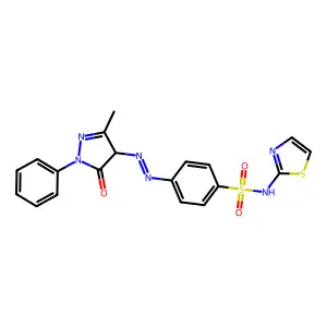 4-[(e)-(3-methyl-5-oxo-1-phenyl-4,5-dihydro-1h-pyrazol-4-yl)diazenyl]-n-(1,3-thiazol-2-yl)benzenesulfonamide structure