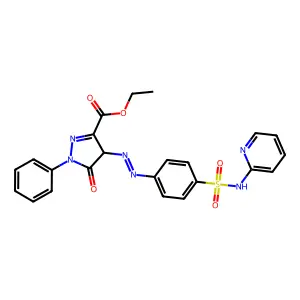 ethyl 5-oxo-1-phenyl-4-[[4-(pyridin-2-ylsulfamoyl)phenyl]diazenyl]-4H-pyrazole-3-carboxylate structure