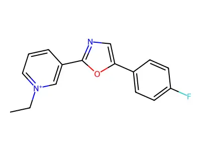1-Ethyl-3-[5-(4-fluorophenyl)-1,3-oxazol-2-yl]pyridinium structure