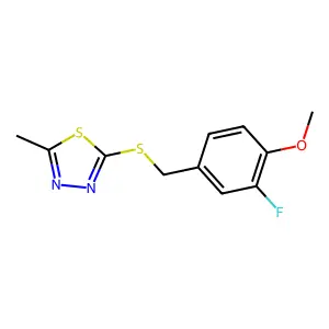 2-[(3-Fluoro-4-methoxyphenyl)methylsulfanyl]-5-methyl-1,3,4-thiadiazole structure