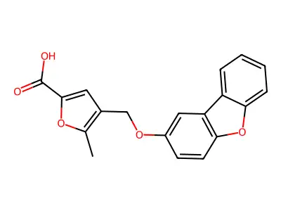 4-(Dibenzofuran-2-yloxymethyl)-5-methylfuran-2-carboxylic acid structure