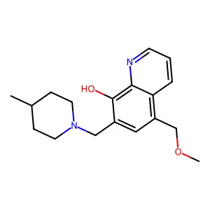 5-(Methoxymethyl)-7-((4-methylpiperidin-1-yl)methyl)quinolin-8-ol structure