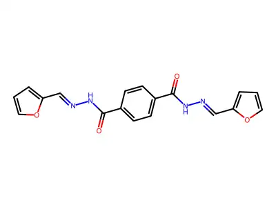 1-N,4-N-bis[(E)-furan-2-ylmethylideneamino]benzene-1,4-dicarboxamide structure