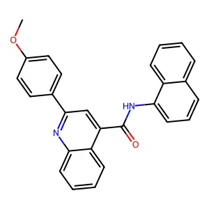2-(4-methoxyphenyl)-N-naphthalen-1-ylquinoline-4-carboxamide structure