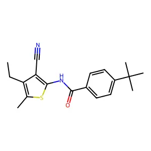 4-tert-butyl-N-(3-cyano-4-ethyl-5-methylthiophen-2-yl)benzamide structure