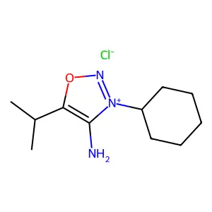 4-Amino-3-cyclohexyl-5-(propan-2-yl)-3H-1,2,3-oxadiazol-1-ium chloride structure