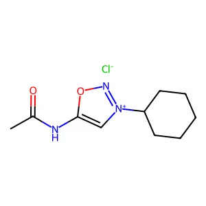 Sydnone imine, N-acetyl-3-cyclohexyl-, monohydrochloride structure