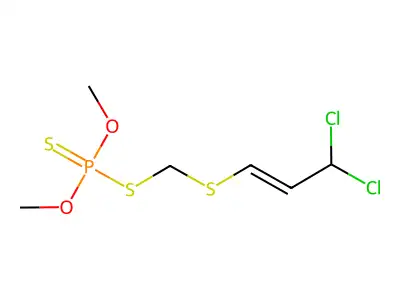 Phosphorodithioic acid, S-(((3,3-dichloroallyl)thio)methyl) O,O-dimethyl ester structure