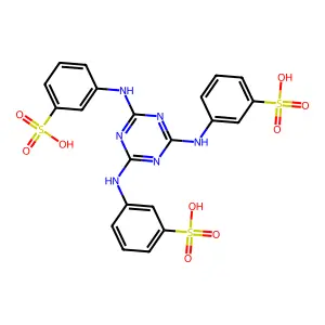 Benzenesulfonic acid, 3,3',3''-(1,3,5-triazine-2,4,6-triyltriimino)tris- structure