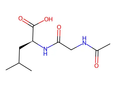 2-[(2-Acetamidoacetyl)amino]-4-methylpentanoic acid structure