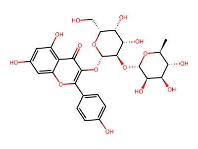 kaempferol 3-O-alpha-rhamnopyranosyl-(1-2)-beta-galactopyranoside structure