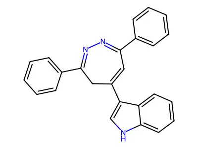 3-(3,7-diphenyl-4H-1,2-diazepin-5-yl)-1H-indole structure