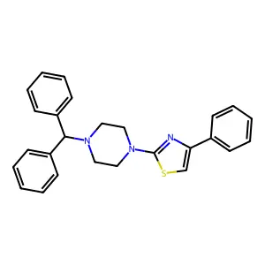 2-[4-(Diphenylmethyl)piperazinyl]-4-phenyl-1,3-thiazole structure