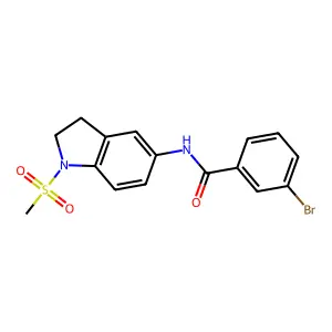 3-Bromo-N-[1-(methylsulfonyl)-2,3-dihydro-1H-indol-5-yl]benzamide structure