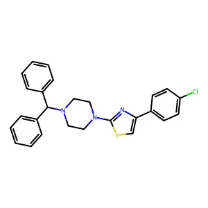 2-(4-Benzhydrylpiperazin-1-yl)-4-(4-chlorophenyl)-1,3-thiazole structure