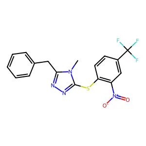 4H-1,2,4-Triazole, 3-benzyl-5-(4-trifluoromethyl-2-nitrophenylthio)- structure
