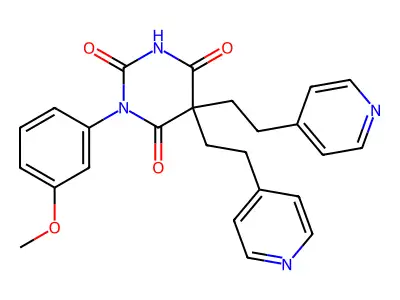 1-(3-Methoxyphenyl)-5,5-bis(2-pyridin-4-ylethyl)-1,3-diazinane-2,4,6-trione structure