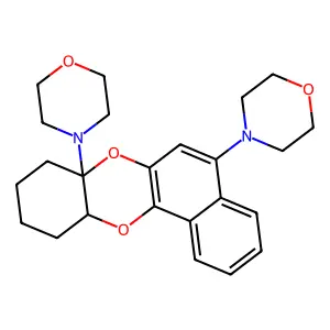 4-(7a-morpholin-4-yl-9,10,11,11a-tetrahydro-8H-benzo[a]oxanthren-5-yl)morpholine structure