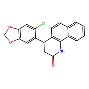 4-(6-Chloro-1,3-benzodioxol-5-yl)-3,4-dihydrobenzo[h]quinolin-2(1H)-one structure