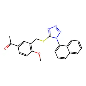 1-[4-Methoxy-3-[(1-naphthalen-1-yltetrazol-5-yl)sulfanylmethyl]phenyl]ethanone structure