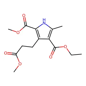 4-Ethyl 2-methyl 3-(3-methoxy-3-oxopropyl)-5-methyl-1H-pyrrole-2,4-dicarboxylate structure