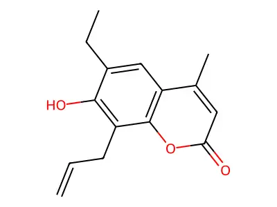 6-Ethyl-7-hydroxy-4-methyl-8-(2-propen-1-yl)-2H-1-benzopyran-2-one structure