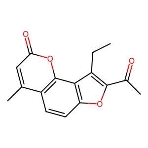 8-Acetyl-9-ethyl-4-methylfuro[2,3-h]chromen-2-one structure