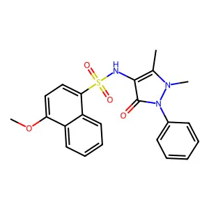 N-(1,5-dimethyl-3-oxo-2-phenyl-2,3-dihydro-1H-pyrazol-4-yl)-4-methoxynaphthalene-1-sulfonamide structure